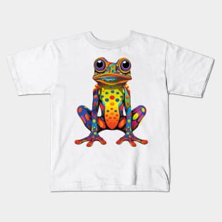 Cute Multicoloured Frog For Frog Lovers Kids T-Shirt